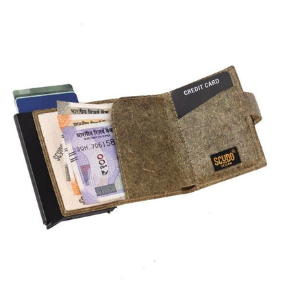 Scudo Slim Wallet - Fresco - Green | Vegan Wallet | Made with canvas | Verified Sustainable by Brown Living™