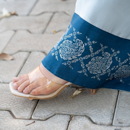 Sea breeze real silver Habutai silk kaftan | Verified Sustainable by Brown Living™