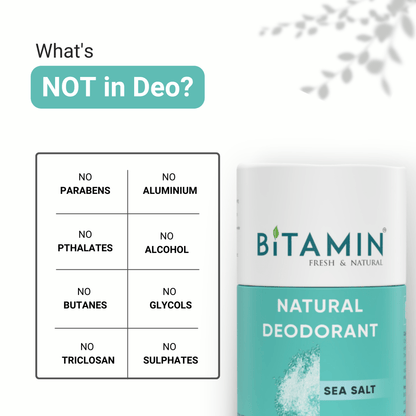 Sea Salt Natural Deodorant - 30g | Verified Sustainable by Brown Living™