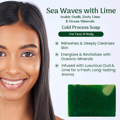 Sea Waves with Lime | Cold Process Handmade Soap | Verified Sustainable by Brown Living™