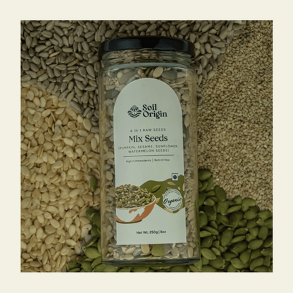 Seed Mix | 4 - in - 1 | Raw| Fiber & Protein - Rich | 250g | Verified Sustainable by Brown Living™