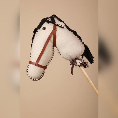 Serene Off White Hobby Horse – Classic Ride - On Toy – Role & Pretend Play Toys on Brown Living™. SKU: HH03W. Img 2.