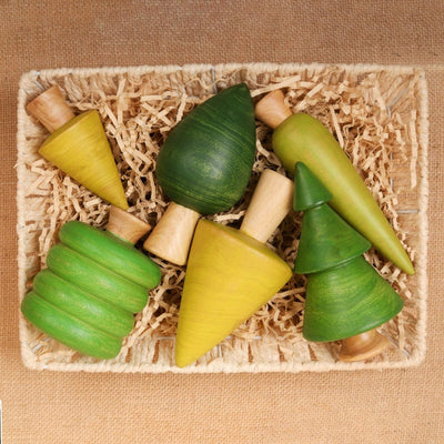 Set A Forest Trees – 6 - Piece Wooden Nature Toy – Role & Pretend Play Toys on Brown Living™. SKU: WT6A. Img 6.