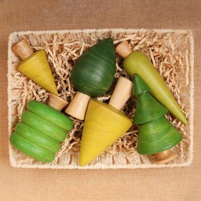 Set A Forest Trees – 6 - Piece Wooden Nature Toy – Role & Pretend Play Toys on Brown Living™. SKU: WT6A. Img 5.