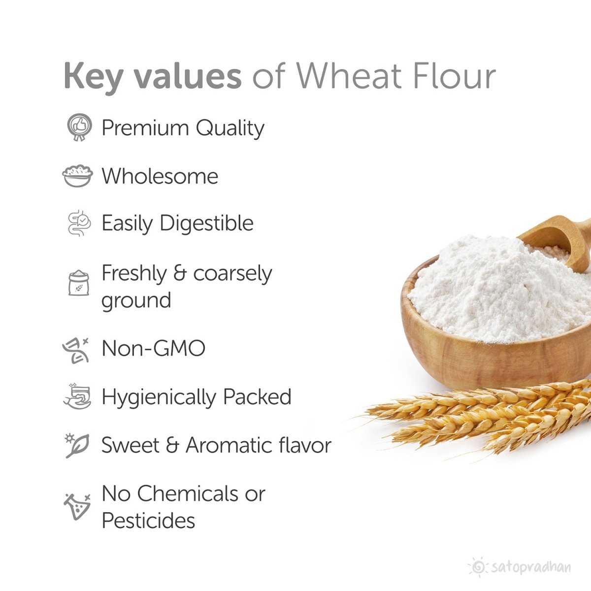 Sharbati Wheat Flour 4kg - Organic, Low - Gluten, Superior Quality | Verified Sustainable by Brown Living™