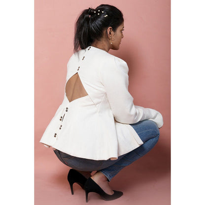 Shashta Blazer - Detailed Back Overlayer | Verified Sustainable by Brown Living™