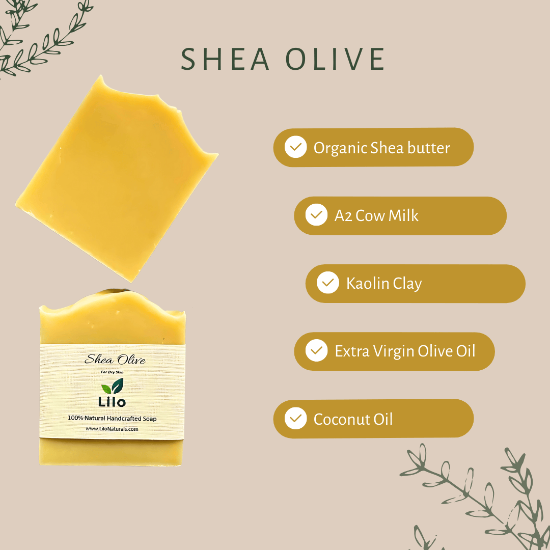 Shea Olive Bar Soap with Organic Shea Butter for Nourished Skin – Body Soap by Lilo Naturals available on Brown Living™. . SKU: S10008. Img 2.