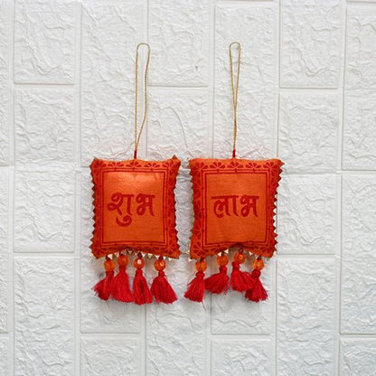 Sustainable Shubh Labh Hangings (Orange) | Verified Sustainable by Brown Living™