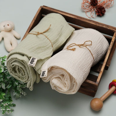 Sleepy Sprout Nest: Unisex Baby Swaddle (Set of 2) – Baby Swaddle on Brown Living™. SKU: SMBGSW. Img 2.