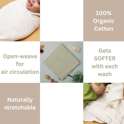 Sleepy Sprout Nest: Unisex Baby Swaddle (Set of 2) – Baby Swaddle on Brown Living™. SKU: SMBGSW. Img 7.