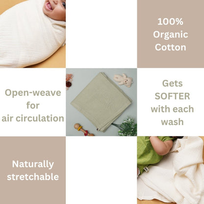 Sleepy Sprout Nest: Unisex Baby Swaddle (Set of 2) | Verified Sustainable by Brown Living™