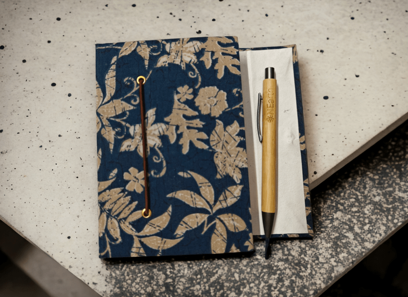 Small Vintage Journal – Recycled Paper (Blue) | Verified Sustainable by Brown Living™