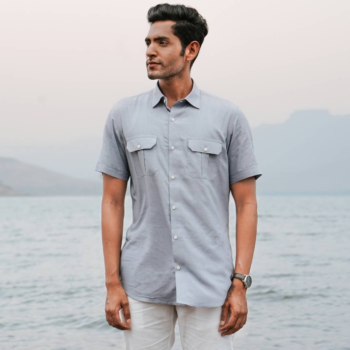 Soaring Whale Eco - Friendly Casual Shirt with Hand Embroidery | Verified Sustainable by Brown Living™