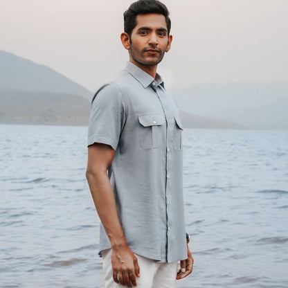 Soaring Whale Eco - Friendly Casual Shirt with Hand Embroidery | Verified Sustainable by Brown Living™