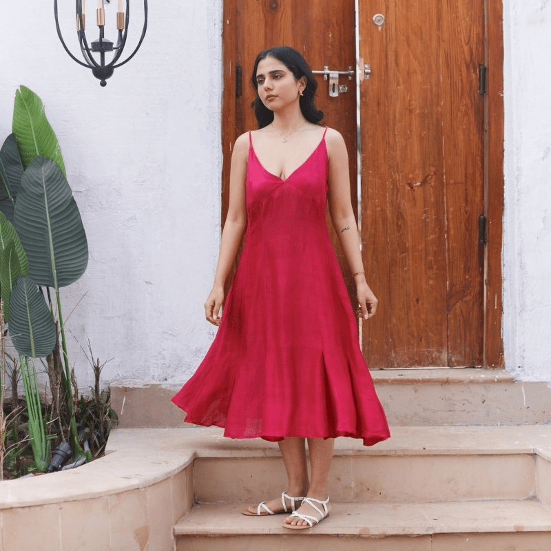 Soho Sunshine Dress - Pink Linen Silk | Verified Sustainable by Brown Living™