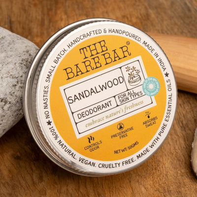 Soothing Sandalwood Deodorant for Everyday Comfort – Deodorant by The Bare Bar available on Brown Living™. 50gm . SKU: 8904448005394. Img 8.