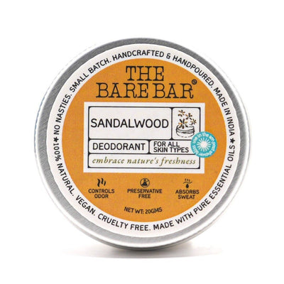 Soothing Sandalwood Deodorant for Everyday Comfort – Deodorant by The Bare Bar available on Brown Living™. 20gm . SKU: 8904448005387. Img 5.