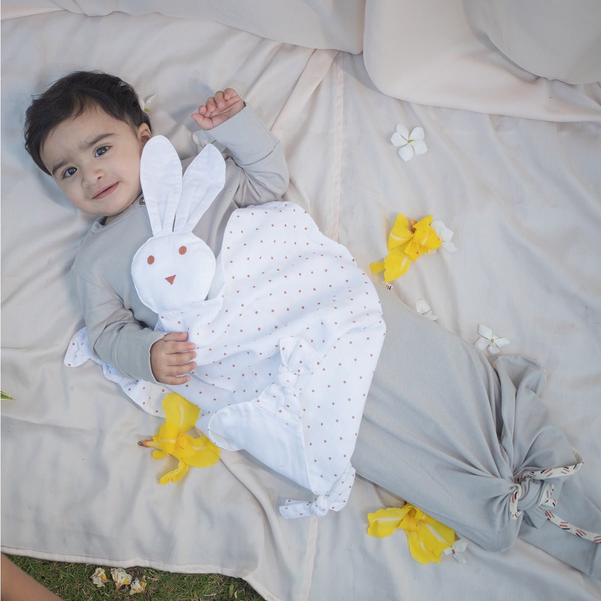 Spottie Dottie Organic Snuggle - Bunny Lovey Toy – Baby Comfort Essential | Verified Sustainable by Brown Living™