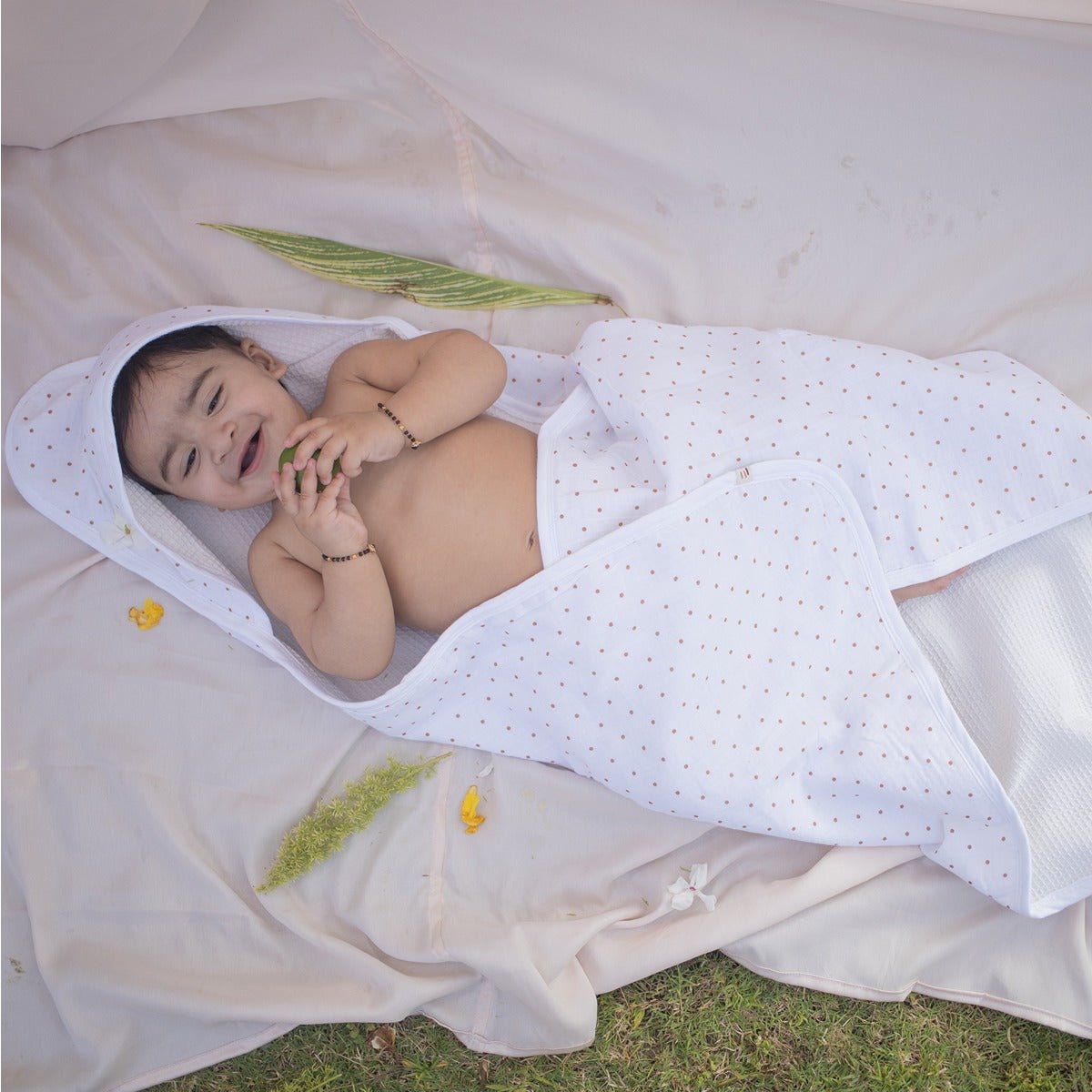 Spottie Dottie Peek - a - boo Hooded Towel – Organic Cotton Bath Wrap | Verified Sustainable by Brown Living™