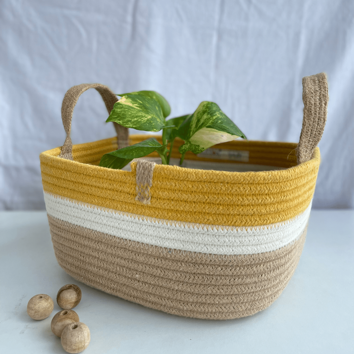 Square Hamper Basket with Handles | Multipurpose Use | Verified Sustainable by Brown Living™