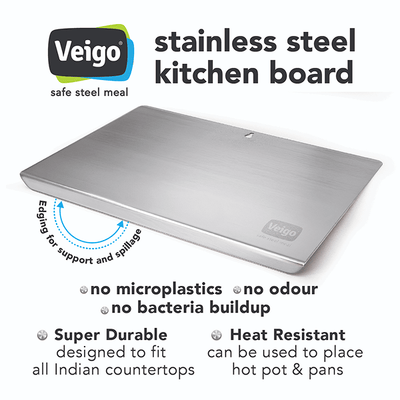 Stainless Steel Kitchen Board – Kitchen Tools on Brown Living™. SKU: Veigo_ss_kitchenboard_ver1. Img 7.