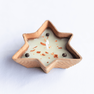 Star Teracotta / Mitti Diyas with Kesar Chandan Aroma - Set of 6 – Candles & Fragrances on Brown Living™. SKU: SN2545. Img 4.