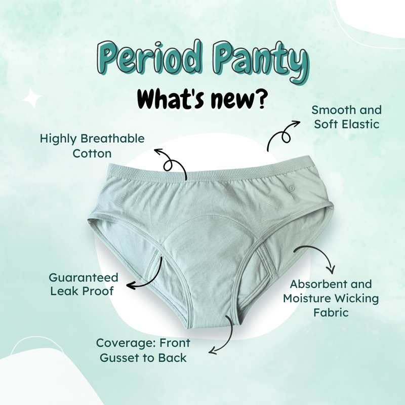 Steel Grey Cotton Period Panty (Hipster) (1 pc) | Verified Sustainable by Brown Living™