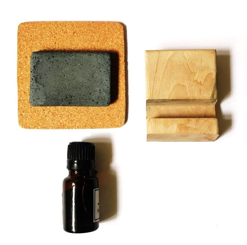 Stone freshener with wooden holder - Exotic Musk fragrance | Verified Sustainable by Brown Living™