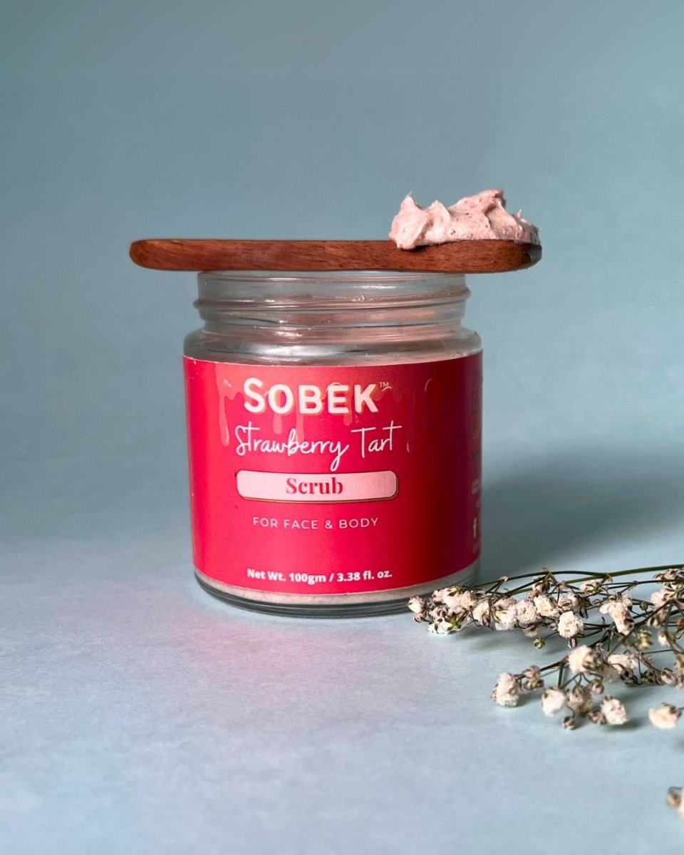 Strawberry Tart Face and Body Scrub - Paraben & SLS Free – Face Scrub by Sobek Naturals available on Brown Living™. 100 grams . SKU: SOB - SCRUB - 11. Img 1.