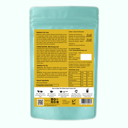 STRESS BUSTER Milk Oolong Leaf - A Tea for Relaxation and Vitality – Tea by Radhikas Fine Teas and Whatnots available on Brown Living™. . SKU: 224 - 13185 - 8903555800274. Img 7.