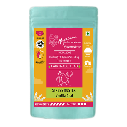 Stress Buster Vanilla Chai - How Vanilla Chai Can Help You Relax and Unwind – Tea by Radhikas Fine Teas and Whatnots available on Brown Living™. 100 g . SKU: 89035600000001. Img 5.