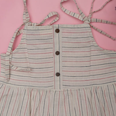 Striped Sleeveless Girls Frock with Adjustable Strap – Kids Frocks & Dresses on Brown Living™. SKU: SCGSFD1. Img 2.