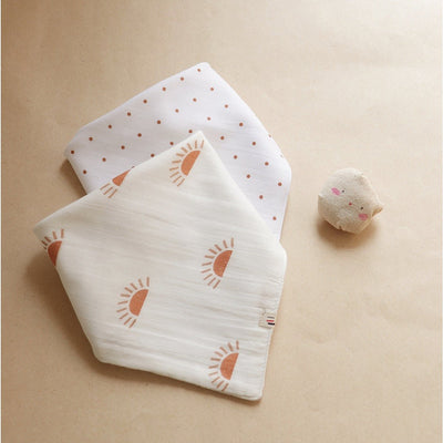 Sunburst Organic Cotton Drool Bib – Soft & Absorbent – Baby Bibs & Hanky on Brown Living™. SKU: MM - 01 - 0002. Img 3.