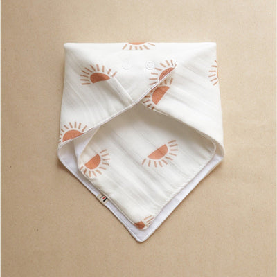 Sunburst Organic Cotton Drool Bib – Soft & Absorbent – Baby Bibs & Hanky on Brown Living™. SKU: MM - 01 - 0002. Img 2.