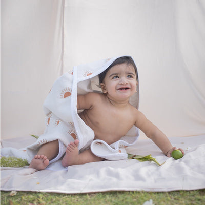 Sunburst Peek - a - boo Hooded Towel – Organic Cotton Bath Wrap – Bath Accessories on Brown Living™. SKU: MM - 01 - 0005. Img 2.