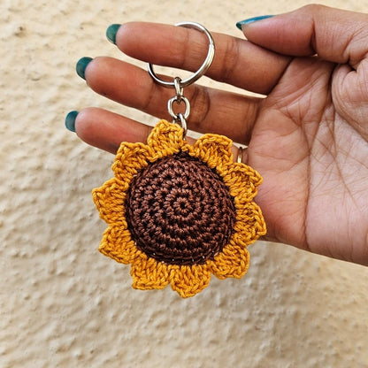 Sunflower Keychain - Adorable Crochet Gift Idea | Verified Sustainable by Brown Living™