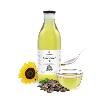 Sunflower Oil 1000ml - Cold - Pressed, Unrefined, Organic | Verified Sustainable by Brown Living™