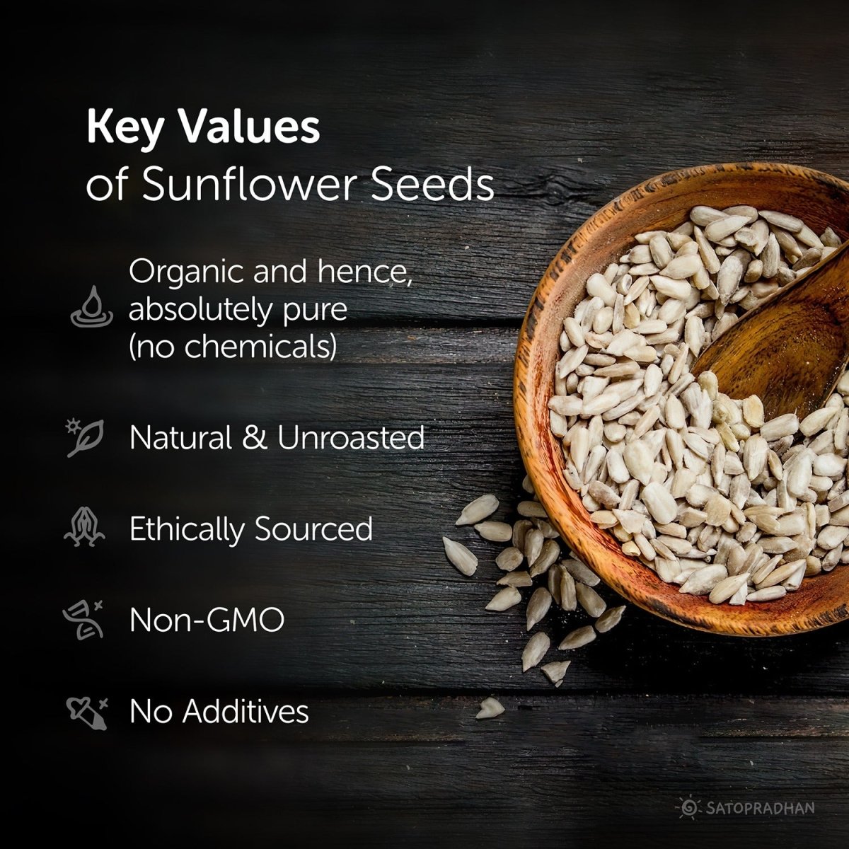 Sunflower Seeds 200g - Organic & Raw | Verified Sustainable by Brown Living™