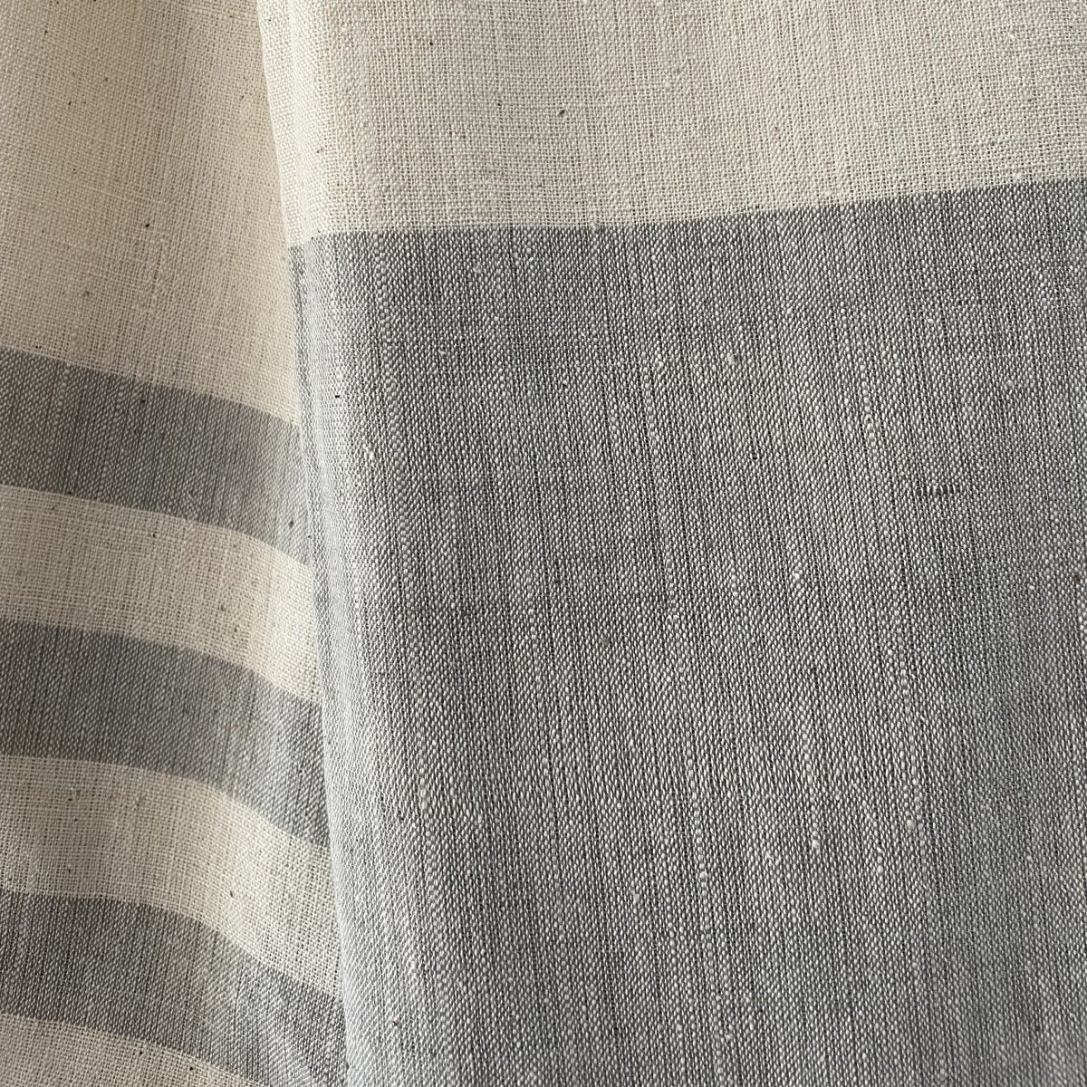 Sustainable Grey Stripe Towel: Handwoven with Natural Harada Dye | Verified Sustainable by Brown Living™