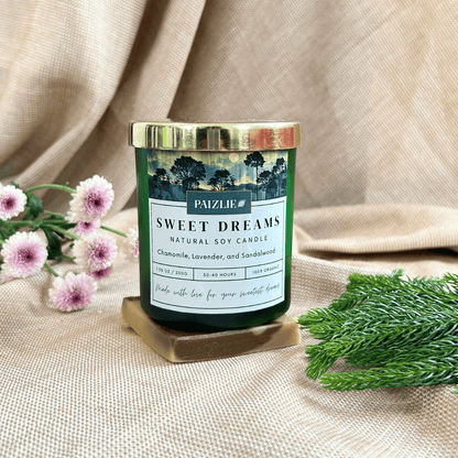 Sweet Dreams Scented Candle | Pure Soy Wax | Chamomile, Lavender & Sandalwood Essential Oils | Verified Sustainable by Brown Living™