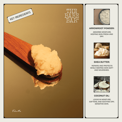 Sweet Vanilla Deodorant for Gentle All - Day Protection – Deodorant by The Bare Bar available on Brown Living™. 20gm . SKU: 8904448007640. Img 4.