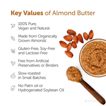 Sweetened Almond Butter 200g - Organic & Crunchy | Verified Sustainable by Brown Living™