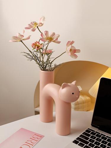 Tabular Cat Flower - Dogwood Powder Accent Decor – Home Decor on Brown Living™. SKU: V - 287. Img 2.