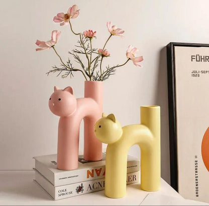 Tabular Cat Flower - Vanilla Ice Decorative Piece | Verified Sustainable by Brown Living™