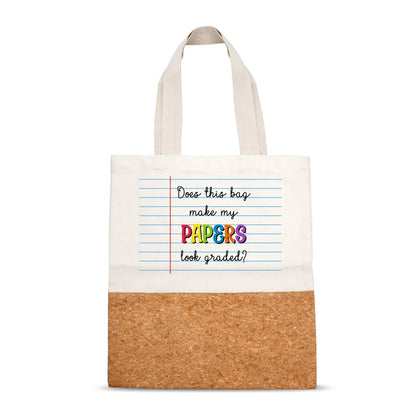 Teacher Tales Cork And Canvas Tote Bag – Tote Bag by The Cork Studio available on Brown Living™. . SKU: TCS - 35. Img 1.