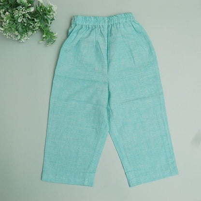 Teal Blue Nature Wear Cotton Trousers | Verified Sustainable by Brown Living™