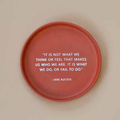Terracotta Wall Plate - Quote By Jane Austen | Verified Sustainable by Brown Living™