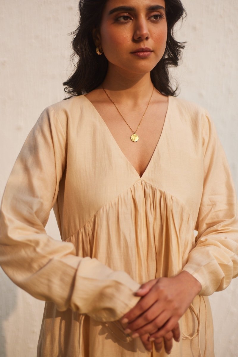 The Shard Shift Dress - Beige | Verified Sustainable by Brown Living™