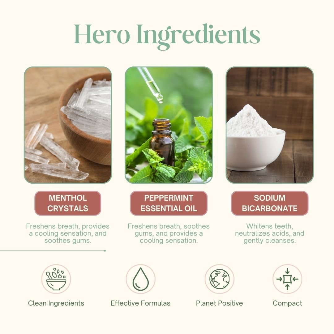 Toothpaste Tablets - Peppermint Flavor without Flouride (180 Tablets) | Verified Sustainable by Brown Living™