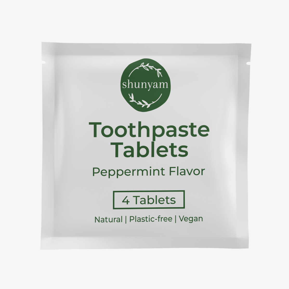 Toothpaste Tablets without Flouride - 4 Tabs (Pack of 10) - Peppermint Flavor | Verified Sustainable by Brown Living™